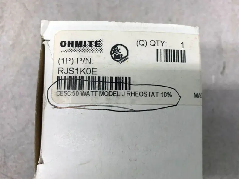 Odpor Ohmite RJS1K0E
