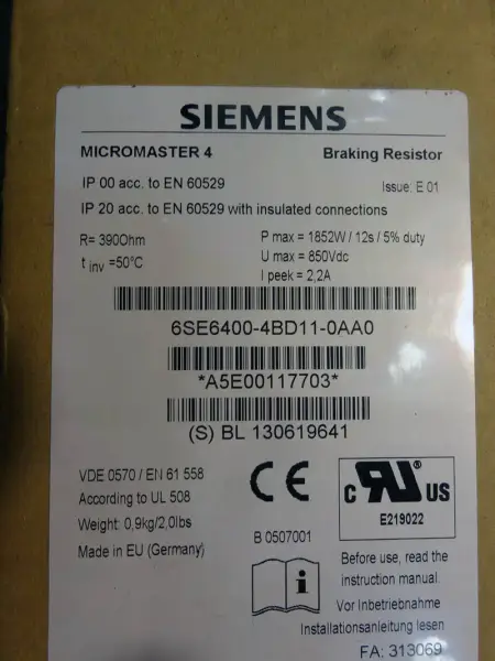 Siemens 6SE6400-4BD11-0AA0