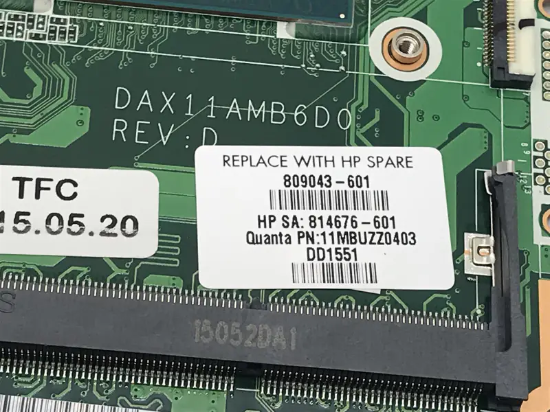 HP 809043-001 809043-501 809043-601 se základní deskou I5-5200U DAX11AMB6D0