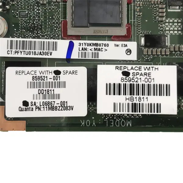 HP 13 Pro G1 829521-001 DA0Y0KMBAE0 M7-6Y75 16GB Základní deska