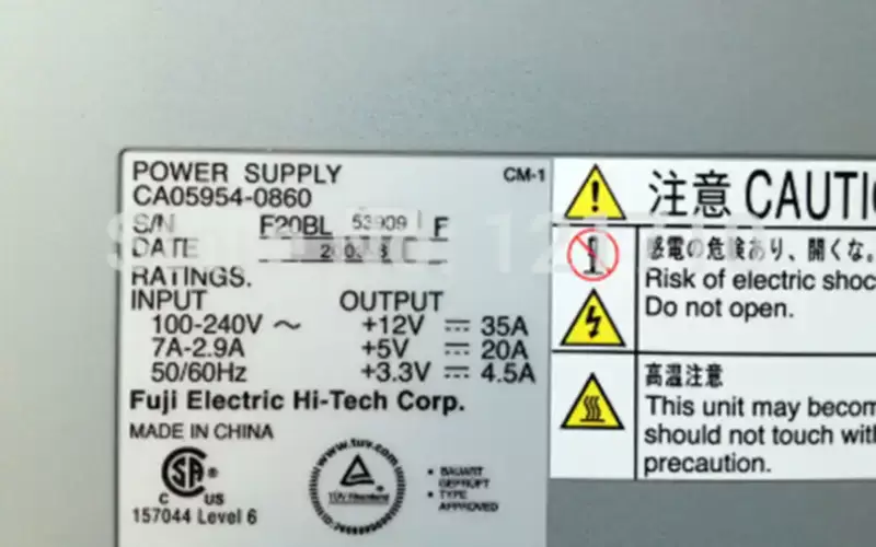 Systém diskového úložiště Fujitsu Siemens CA07190-L490 CA05954-0860 napájecí zdroj pro průmyslovou základní desku eternus dx60