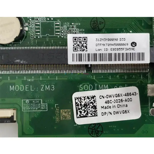 Dell 0WVG6X 11 3043 3152 3157 Základní deska ATX