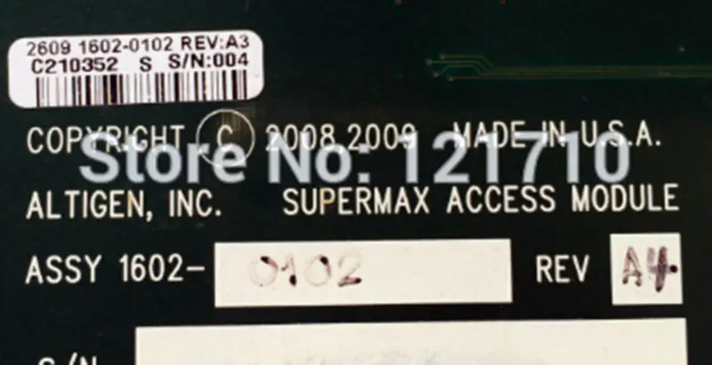 ALTIGEN MAX4000 SUPERMAX ACCESS MODULE 1602-0102 REV A4 2602-0001 REV A3 průmyslová základní deska