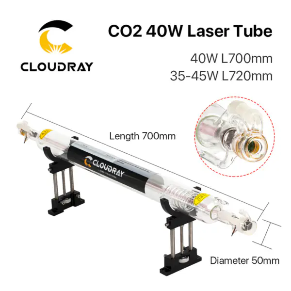 Co2 skleněná laserová trubice 700MM 40W skleněná laserová lampa pro CO2 laserové řezací stroje