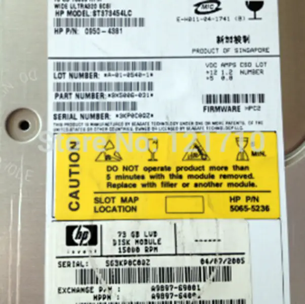 HP SCSI 73G 15K ST373455LC A9897-69001 0950-4381 pro průmyslovou základní desku serveru 9000