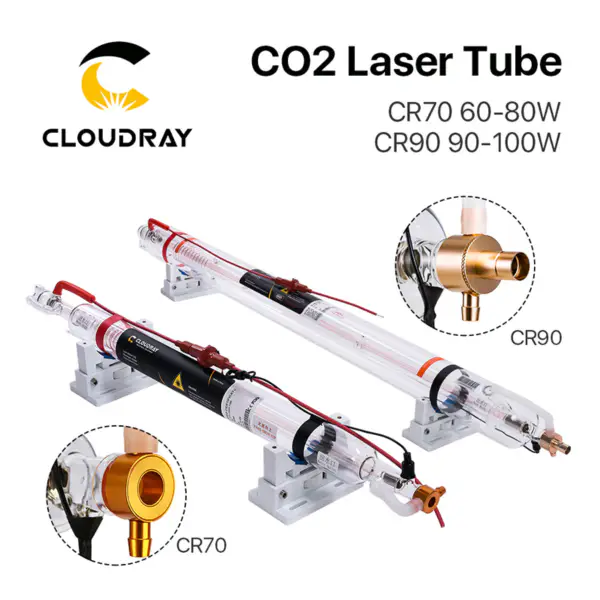 60W 90W CO2 laserová trubka Délka 1250mm Průměr 55mm 80mm Upgraded kovová hlava skleněné trubky pro CO2 laserové stroje