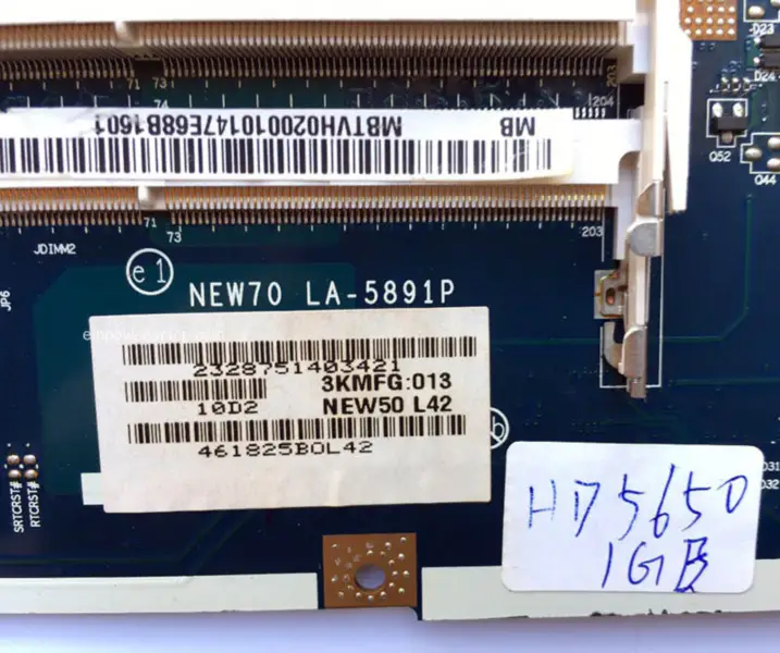 Acer 5741G 5742G Laptop MBTVH02001 70 LA-5891P HD 5650/1GB základní deska