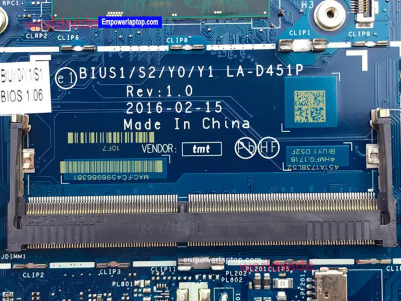 Základní deska Lenovo IdeaPad 510S-14ISK s CPUR2EZ i7-6500U P N LA-D451P 5B20L45854
