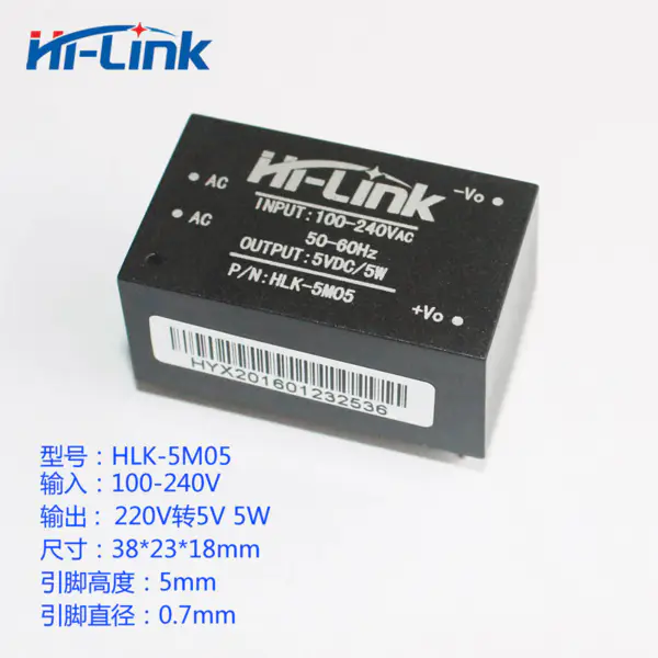 5ks/LOT HLK-5M12 Spínaný napájecí zdroj AC-DC s nízkým zvlněním 220V na 12V 5W modul