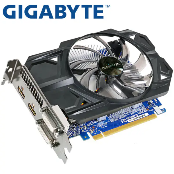 GIGABYTE Video Card GTX 750 Ti 2GB 128Bit GDDR5 Video Cards for nVIDIA Geforce GTX 750Ti Hdmi Dvi Použité grafické karty VGA