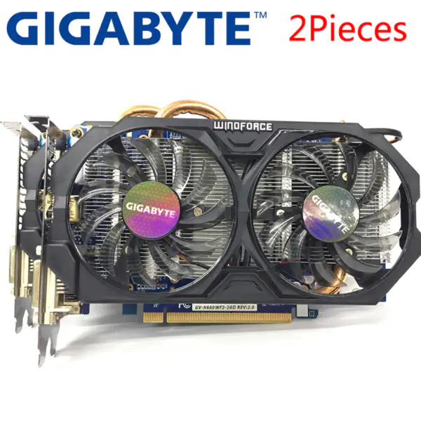 GIGABYTE 2Pieces Video Card GTX 660 2GB 192Bit GDDR5 Video Cards for nVIDIA Geforce Použité VGA karty silnější než GTX 750 TI