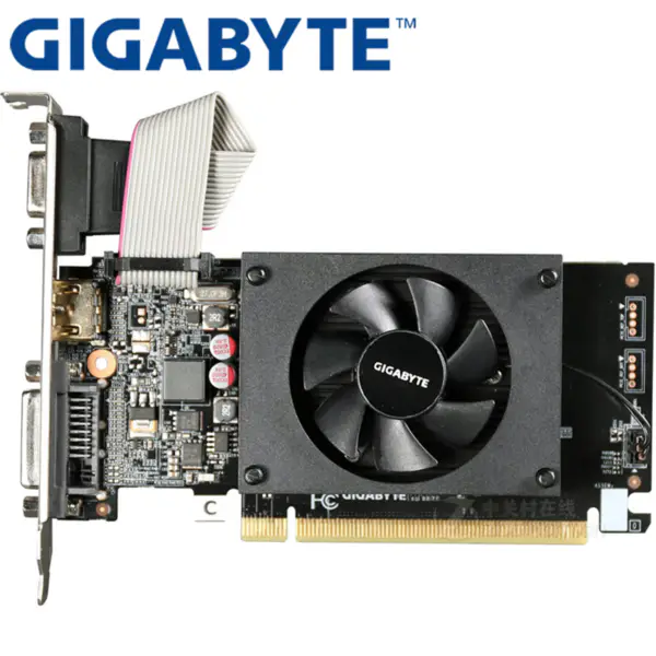 GIGABYTE Video Card GT710 1GB 64Bit GDDR3 Video Cards for nVIDIA VGA Cards Geforce GT 710 Used Hdmi Dvi game