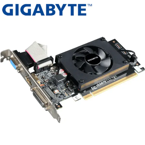 GIGABYTE Video Card GT710 1GB 64Bit GDDR3 Video Cards for nVIDIA VGA Cards Geforce GT 710 Used Hdmi Dvi game