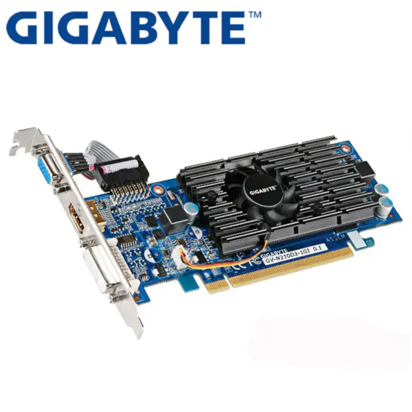 GIGABYTE Grafická karta G210 1GB 64Bit GDDR3 Grafické karty pro hry nVIDIA Geforce GPU Dvi VGA Použité GT630 GT710 GT730