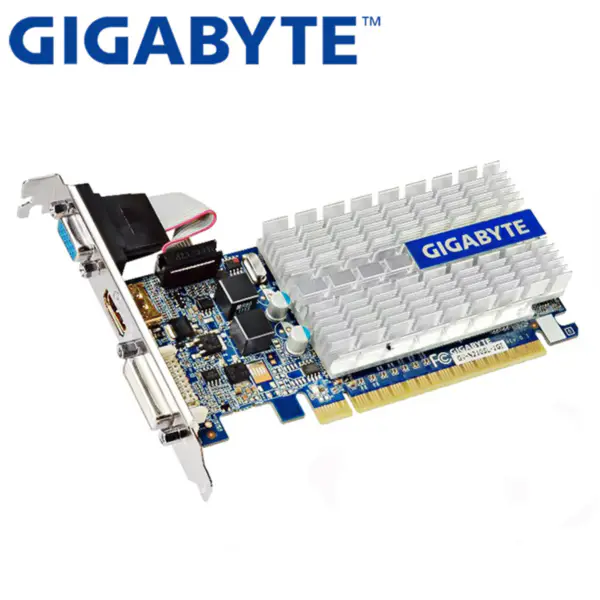 GIGABYTE Grafická karta G210 1GB 64Bit GDDR3 Grafické karty pro hry nVIDIA Geforce GPU Dvi VGA Použité GT630 GT710 GT730