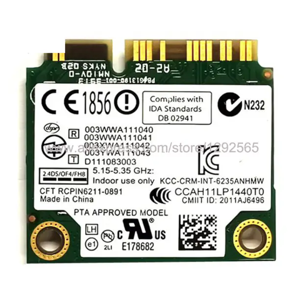 Bezdrátová síťová karta Intel Dual Band 2.4G+5G Wireless-N 7265 7265NGW AN 300Mb/s s rozhraním bluetooth 4.0 NGFF/M.2