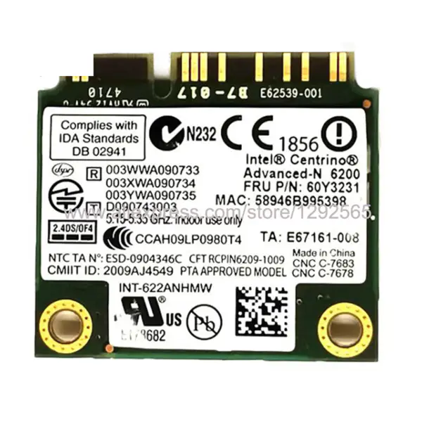 Azure Wave 802.11a/b/g/n/ac BCM94360HMB AW-CB160H 1300M WLAN+bluetooth 4.0 Polovina Mini PCI-E bezdrátová síťová karta s podporou MAC