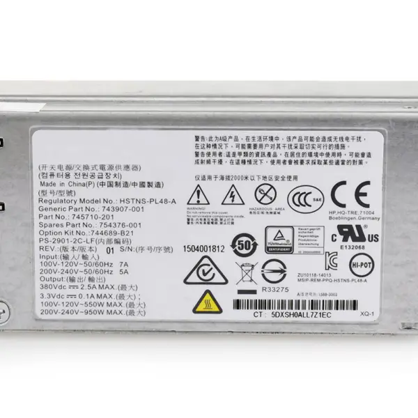 Pro serverový zdroj HP DL180G9 950W 744689-B21 754376-001 HSTNS-PL48-A