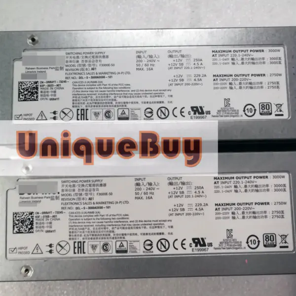 Pro serverový zdroj DELL M1000E 3000W 0RR4YT E3000E-SO F3000E-S0