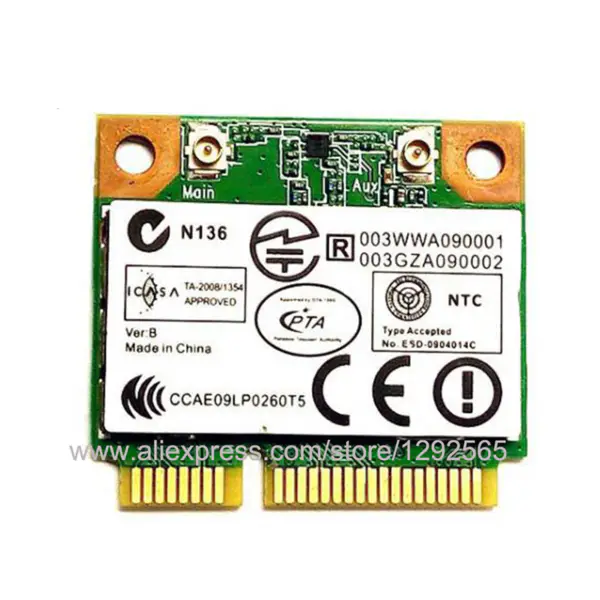 Karta WLAN pro bezdrátovou síťovou kartu Ralink RT5390 2.4G Mini PCI-E 802.11n 150Mb/s pro HP CQ45 CQ58 4340s 4445s SPS 691415-001