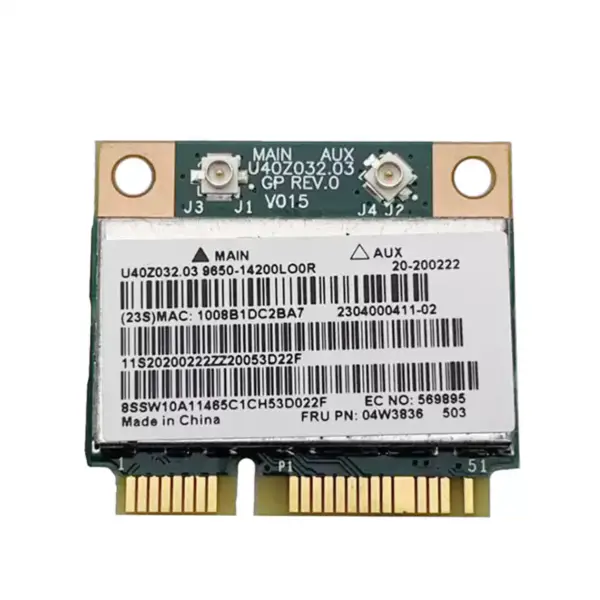 Síťová karta Intel Dual Band Wireless-AC 3165 3165NGW BT4.2 300Mbps FRU 00JT497 pro Lenovo E460 E560 C20-00 FLEX 3-1580 B51-80