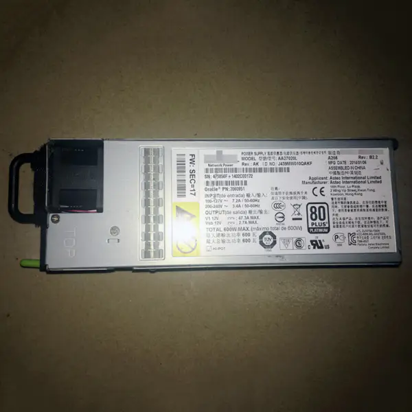 Sun Oracle 7060951 X3-2 X4170M3 pro napájecí zdroj EMERSON AA27020L 600W