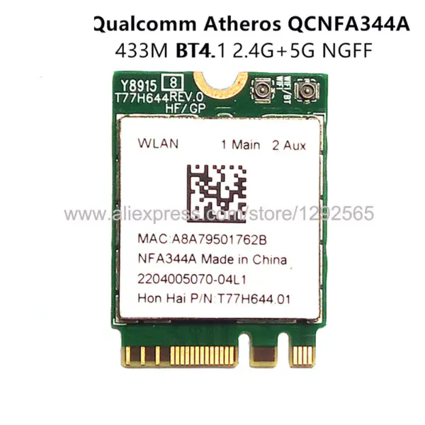 Bezdrátový adaptér ATHEROS AR5B225 300Mbps 802.11bgn BT4.0 2.4G Mini PCI-E karta pro Lenovo G400 G400S G500 G510 G405 M490 B490