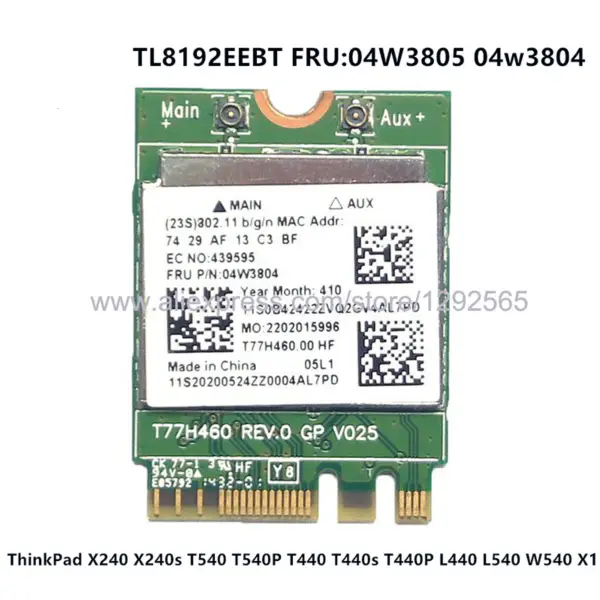 Bezdrátová karta pro Realtek RTL8188EE 2.4G 802.11 b/g/n 150Mbps poloviční síťová karta Mini PCI-E FRU 04W3808 pro Lennovo E145 E445
