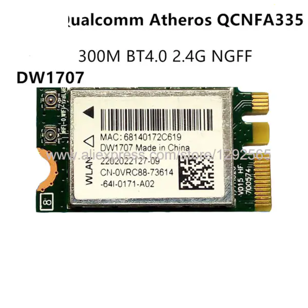 Realtek RTL8821AE RTL8821AENF 433Mbps NGFF Dual Band 2.4G+5G 802.11a/b/g/n/ac+Bluetooth 4.0 Combo M.2 bezdrátová síťová karta