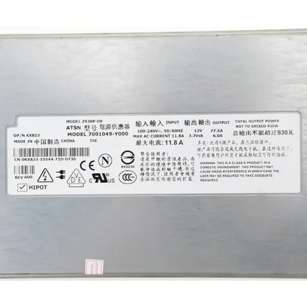 Pro server Dell PowerEdge 2900 Napájecí zdroj 7001049-Y000 A930P-00 KX823 0U8947 930W