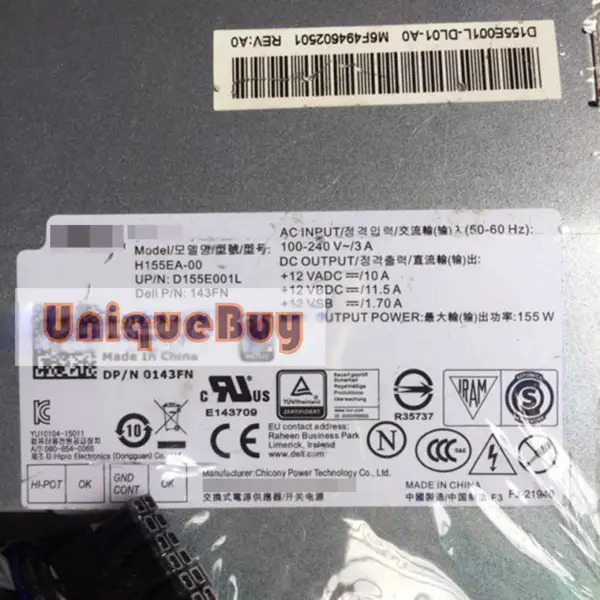 16pinový napájecí zdroj pro Dell AIO Optiplex 155W 3240 7440 Series H155EA-00 143FN