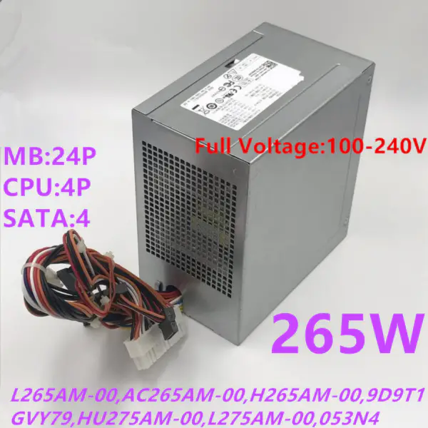 Dell Inspiron 620 660 3847 265W napájecí zdroj L265AM-00 AC265AM-00 H265AM-00 9D9T1 HU275AM-00 L275AM-00