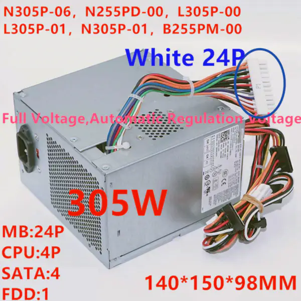 Dell 745 330 755 360 380 5150 5100 305W napájecí zdroj N305P-06 N255PD-00 L305P-00 L305P-01 N305P-01 H305P-01