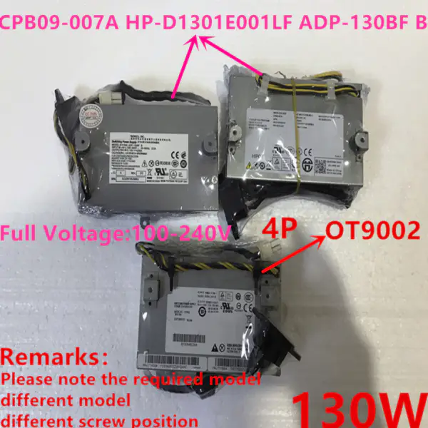 Dell Vostro 320 Studio 1909 130W napájecí zdroj CPB09-007A HP-D1301E001LF OT9002 ADP-130BF B