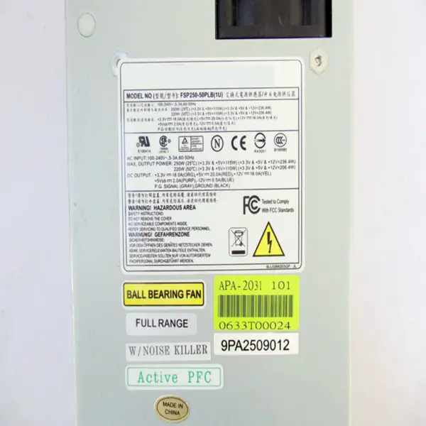 Zdroj napájení pro standardní spínaný zdroj FSP 1U 250W FSP250-50PLB