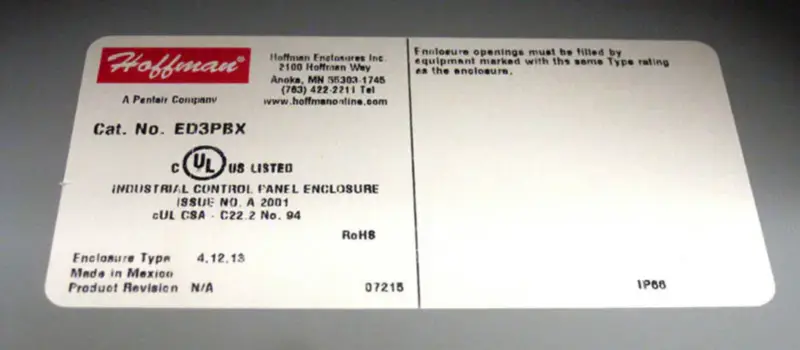 HOFFMAN E-D3PBX