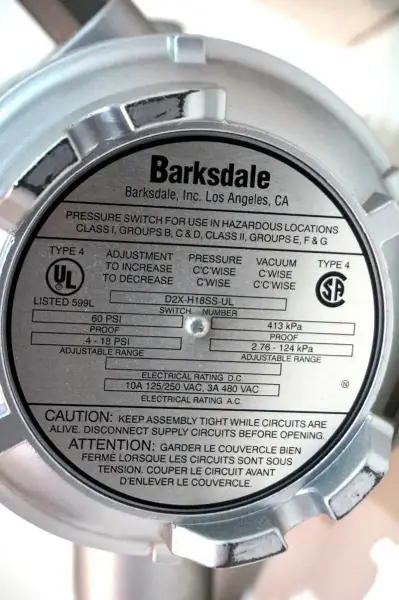 BARKSDALE D2X-H18SS-UL