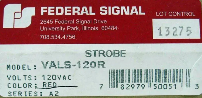 FEDERAL SIGNAL VALS-120R