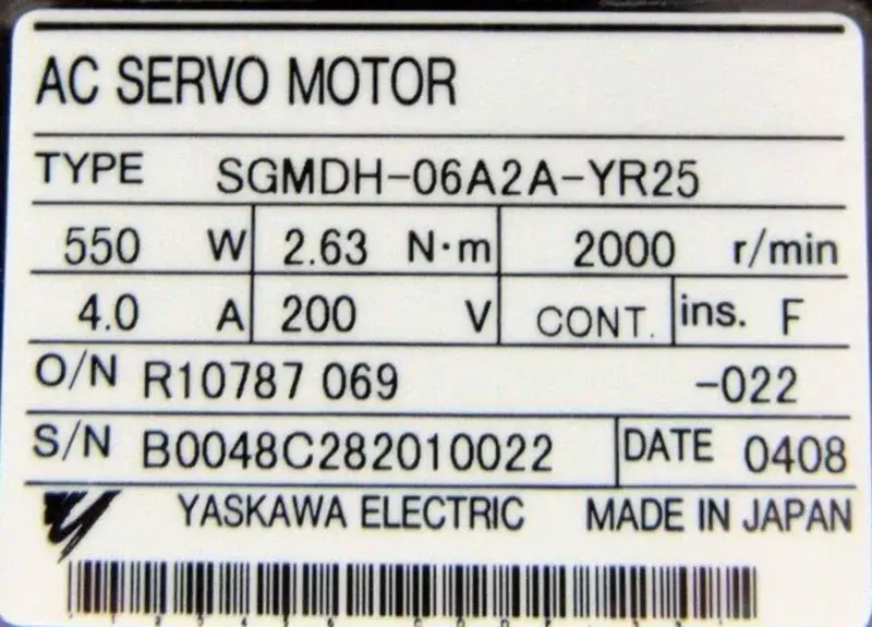 YASKAWA ELECTRIC SGMDH-06A2A-YR25