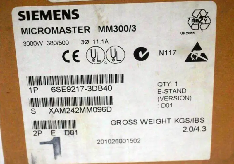 Siemens 6SE9217-3DB40