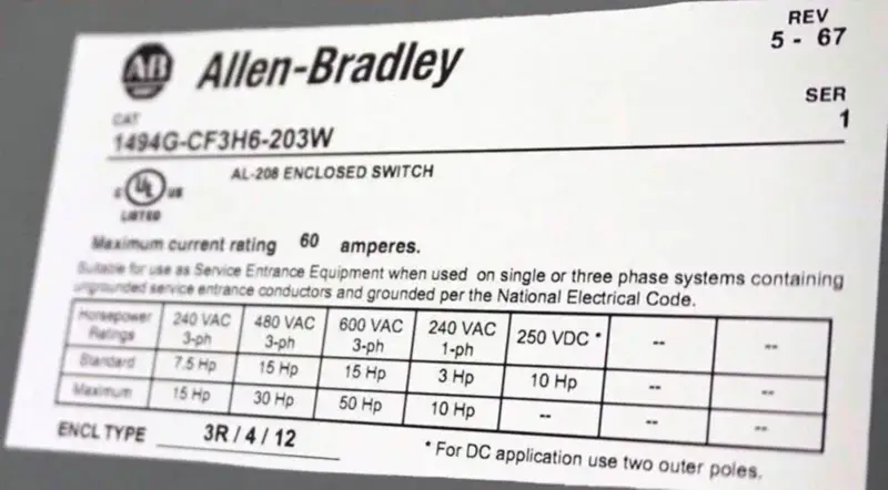 Allen-Bradley 1494G-CF3H6-203W