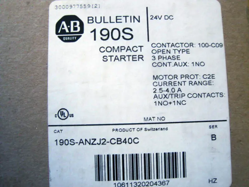 Allen-Bradley 190S-ANZJ2-CB40C