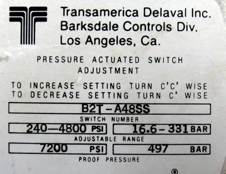 BARKSDALE B2T-A48SS