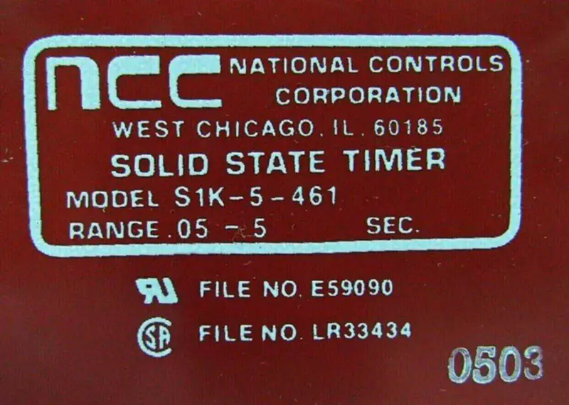 NATIONAL CONTROLS S1K-5-461