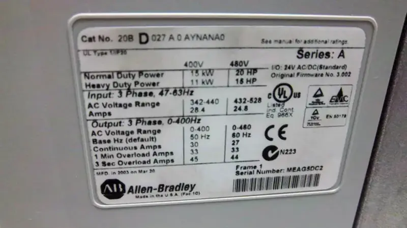 Allen-Bradley 20BD027A0AYNANA0