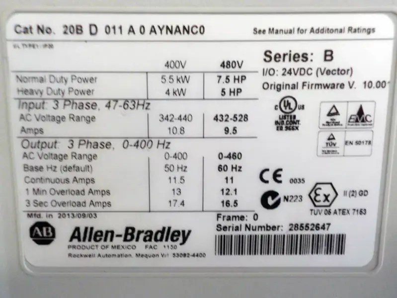 Allen-Bradley 20BD011A0AYNANC0