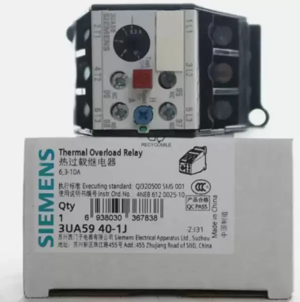Siemens 3UA5940-1J 6,3-10A tepelné přetěžovací relé