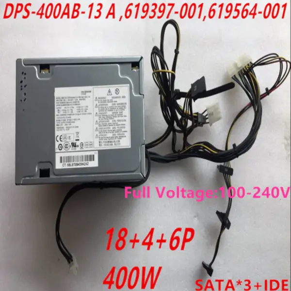 Zdroj napájení pro pracovní stanice HP Z210 Z220 400W spínaný zdroj napájení DPS-400AB-13 A 619397-001 619564-001