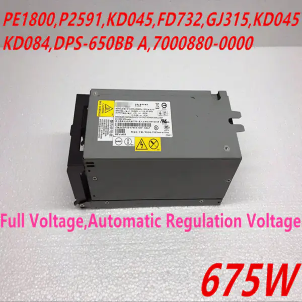 Dell PowerEdge1800 675W spínaný zdroj P2591 FD732 GJ315 KD045 KD084 DPS-650BB A 7000880-0000