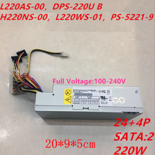 Dell L1200 L1210 L1320 L1700 220W napájecí zdroj L220AS-00 DPS-220U B H220NS-00 L220WS-01 PS-5221-9 PS-5221-6